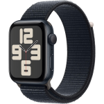 Apple Watch SE (GPS) - 2ª generazione - 44 mm - midnight aluminum - smartwatch con sport loop - nylon - midnight - dimensione del polso: 145-220 mm - 32 GB - Wi-Fi, Bluetooth - 32.9 g